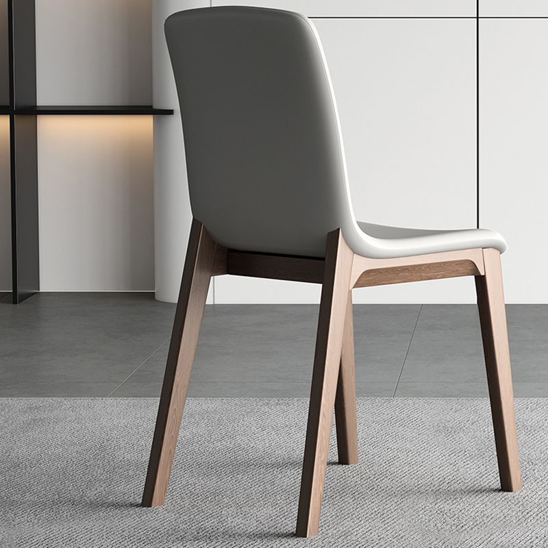 Chaise Parsons de chaise latéral moderne en cuir fausse avec rembourrage