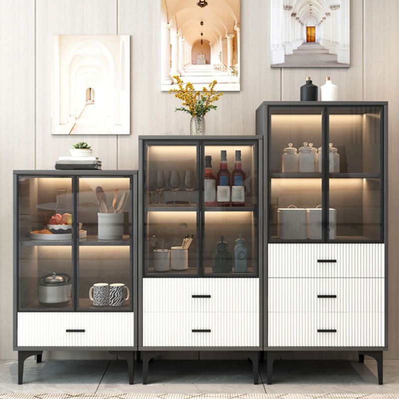 Panneau de la plate-forme du côté glamour Boucheron en bois avec porte et tiroir pour salle à manger