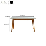 Contemporary Rectangular White and Black Stone Dining Table with Legs