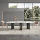 Designer Style 1/3/4/5/6 Pieces Dining Set Sintered Stone Dining Table with Leather Chairs Clearhalo 'Dining Room Sets' 'Dining Tables & Seating' 'dining_room_set' 'furn' 'furn_dining_room_set' 'Furniture' 'furniture_dining_room_set' 'Kitchen & Dining Furniture' 1200x1200_de6670bb-4c86-44f3-b555-e4d8f16f1cd6