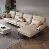 37,4 "d 37,4" H divano in pelle finto e cuscini di chaise di divano a beige a beige