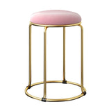 Ottoman Round Glam Pure Color Velvet Tear Resistant Standard Ottoman