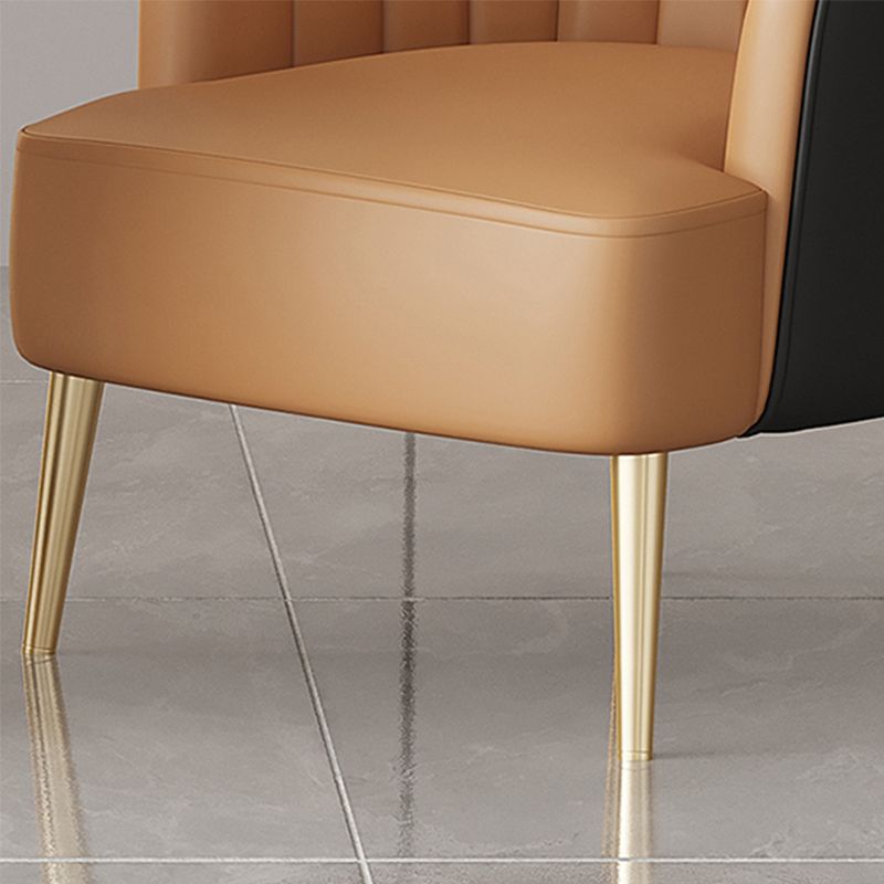 Glam Style 25.6" Wide Sloped Arms Sewn Pillow Back Armchair . Clearhalo 'Accent Chairs' 'accent_chairs' 'Chairs & Seating' 'furn' 'furn_accent_chairs' 'Furniture' 'Living Room Furniture' 1200x1200_de6b57ef-3e58-4c04-bdbf-0b4970e3defb