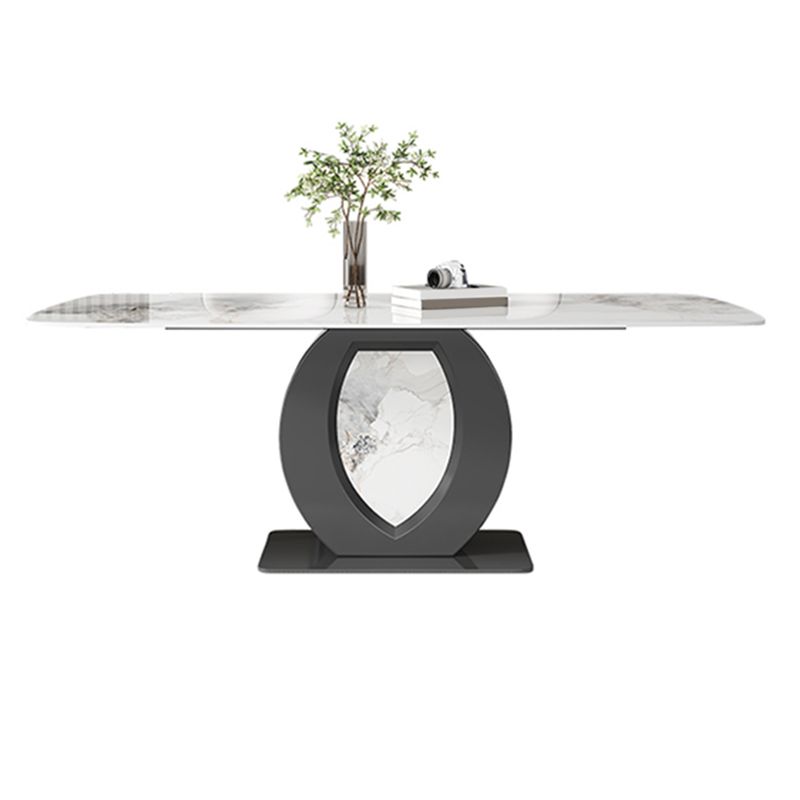 Contemporaneo 1/4/5/6/7 pezzi sala da pranzo tavolo mobili in pietra rettangolo in bianco