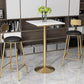 Glam Faux Marble Bar Table 41.3"H Pedestal Bar Height Cocktail Table with Metal Base Clearhalo 'Bar Furniture' 'Bar Tables' 'bar_tables' 'furn' 'furn_bar_tables' 'Furniture' 'Kitchen & Dining Furniture' 1200x1200_de6da193-aa66-414f-ba95-52161d5f0f58