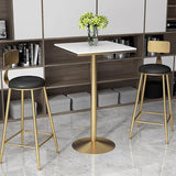 Glam Faux Marble Bar Table 41.3"H Pedestal Bar Height Cocktail Table with Metal Base Clearhalo 'Bar Furniture' 'Bar Tables' 'bar_tables' 'furn' 'furn_bar_tables' 'Furniture' 'Kitchen & Dining Furniture' 1200x1200_de6da193-aa66-414f-ba95-52161d5f0f58