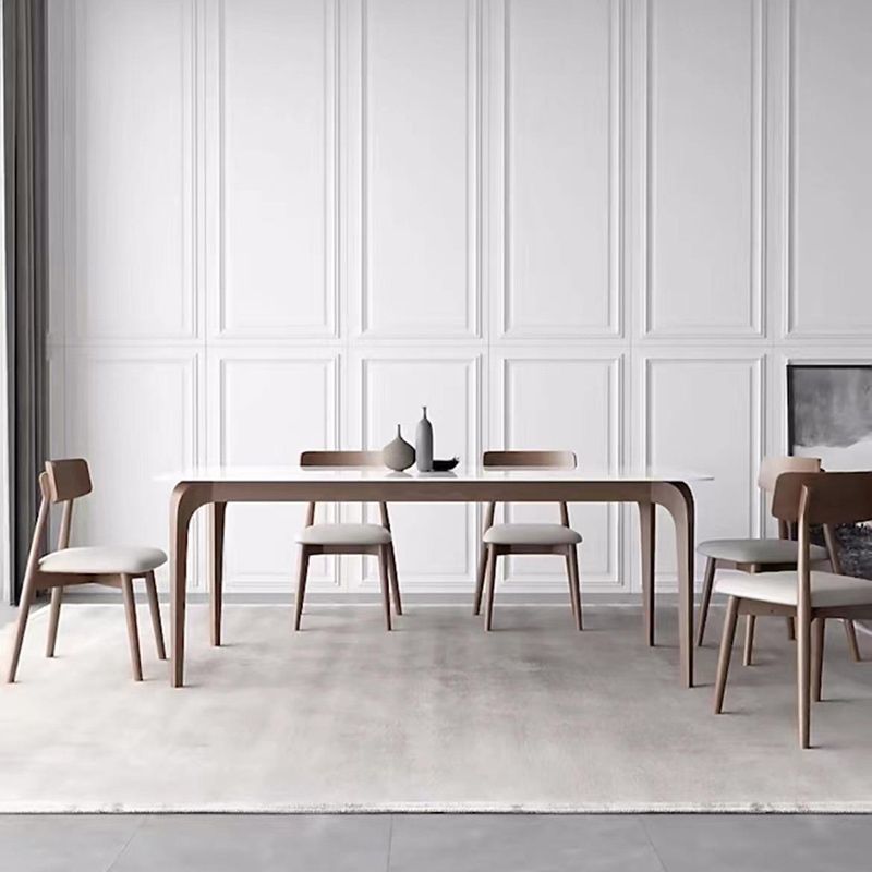 Pièces modernes 1/4/5/6/7 Pièces Ensemble de restauration Table à manger en pierre Rectangle pour cuisine