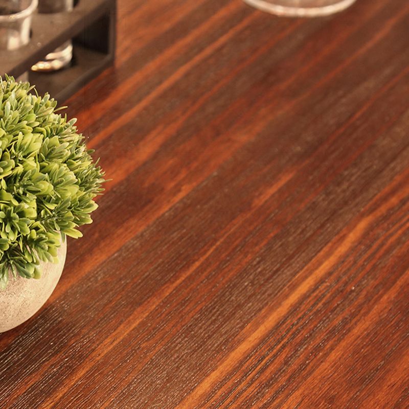 Rectangle Industrial Brown Dining Table Solid Wood and Metal Trestle Base Dining Table Clearhalo 'Dining Tables & Seating' 'Dining Tables' 'dining_table' 'furn' 'furn_dining_table' 'Furniture' 'Kitchen & Dining Furniture' 1200x1200_de7049b6-f644-4c55-a017-f10db82a9517