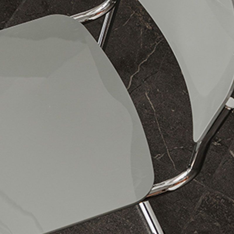 Contemporary Style Armless Chair Plastic Open Back Side Chair with Metal Base