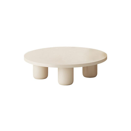 Café de madera artificial moderna o mesa de café redonda en beige