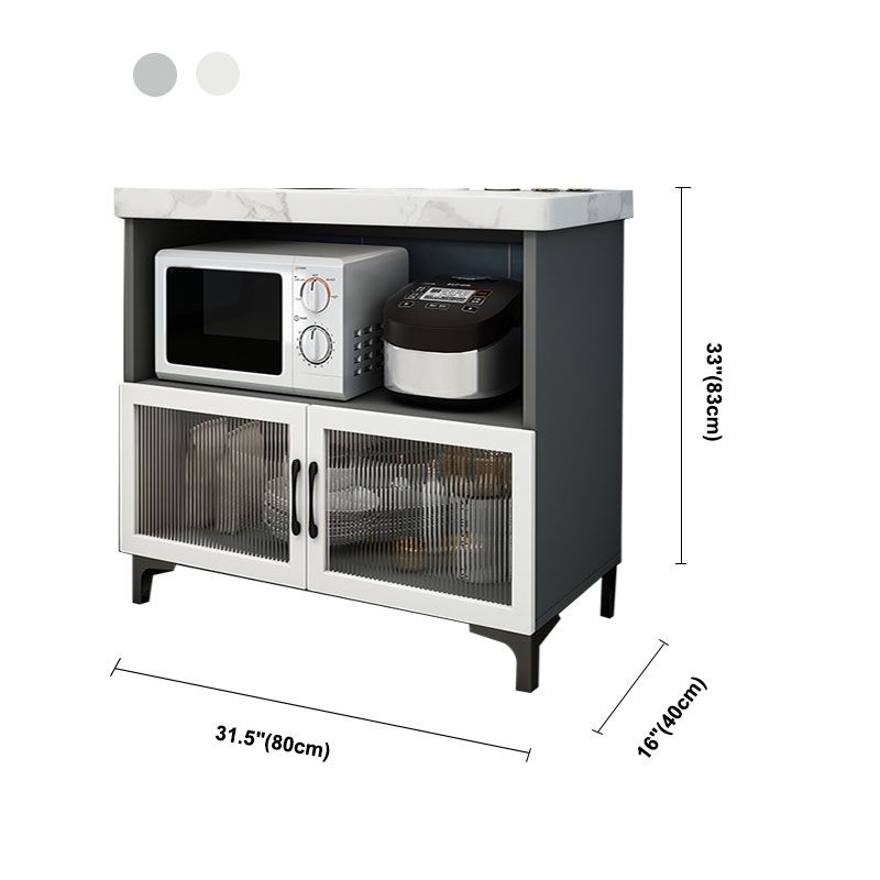 Moderne stijl bijbord witte en grijze houten eetserver met 2 deuren