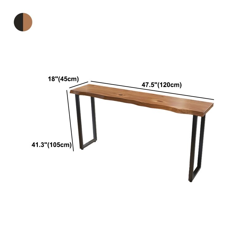 Brown Modern Style Solid Wood and Iron Coffee Shop Bar Table Clearhalo 'Bar Furniture' 'Bar Tables' 'bar_tables' 'furn' 'furn_bar_tables' 'Furniture' 'furniture_bar_tables' 'Kitchen & Dining Furniture' 1200x1200_de754256-d389-49c6-876a-3e8b0b9182df