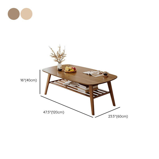 Tavolino in legno massiccio rettangolo 4 gambe caffè o tavolino con conservazione