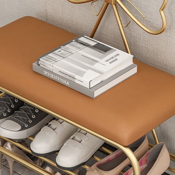 13.78 Inch Wide Glam Cushioned Bench Foam Bench with Shoes Storage Clearhalo 'Benches' 'Chairs & Seating' 'furn' 'furn_benches' 'Furniture' 'Living Room Furniture' 1200x1200_de75f001-3fbc-41c9-b0a4-349044c46869