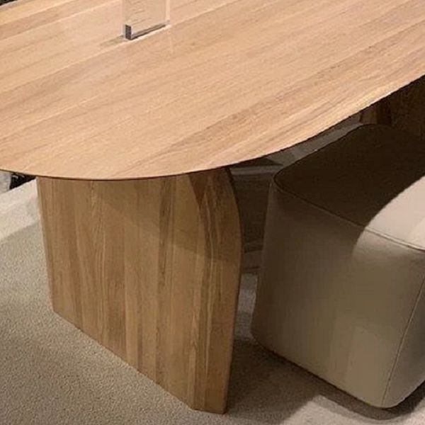 Oval Solid Pinewood Dining Table Simplicity Double Pedestal Table for Dining Room Clearhalo ' dining_table' 'Dining Tables & Seating' 'Dining Tables' 'furn' 'furn_dining_table' 'Furniture' 'furniture_dining_table' 'Kitchen & Dining Furniture' 'kitchen&dining_furn' 'kitchen' 'kitchen_dining_table' 1200x1200_de761032-4b81-460e-be8e-572f2aa58329