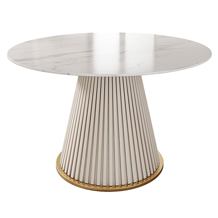 Round Sintered Stone White Dining Table Simplicity Pedestal Table for Dining Room Clearhalo ' dining_table' 'Dining Tables & Seating' 'Dining Tables' 'Furniture' 'furniture_dining_table' 'Kitchen & Dining Furniture' 'kitchen&dining_furn' 'kitchen' 'kitchen_dining_table' 1200x1200_de76ac1f-65b4-4cbe-b61f-c752cbd53d70