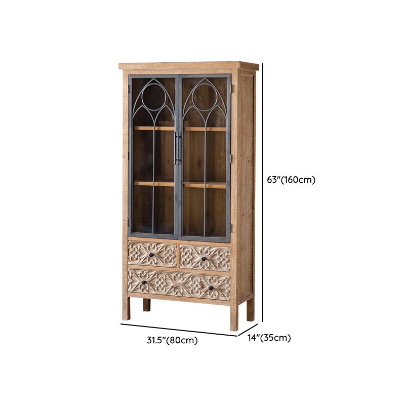 Armoire du buffet en bois massif moderne avec portes pour salle à manger