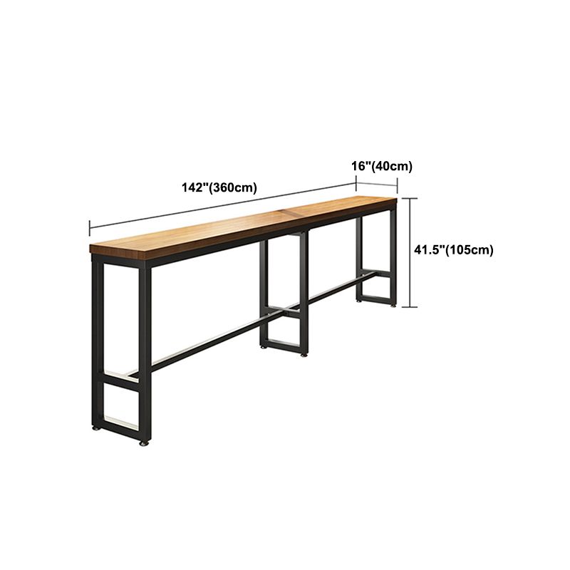 Industrial Style Pub Table Bar Height Solid Wood Rectangle Bar Table for Indoor Clearhalo 'Bar Furniture' 'Bar Tables' 'bar_tables' 'furn' 'furn_bar_tables' 'Furniture' 'Kitchen & Dining Furniture' 1200x1200_de7ba2a0-3cf6-427a-869d-207a01611fd3