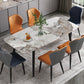 Tavolo da pranzo in pietra sinterizzato rettangolare moderni mobili verdi grigio bianco con 4 gambe