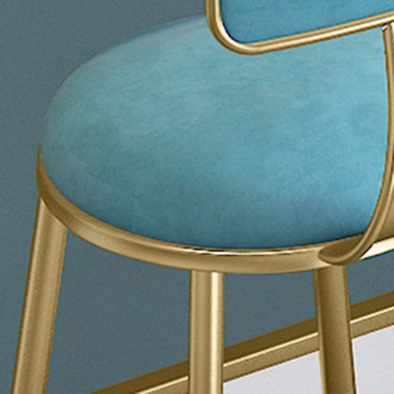 Glam Round Bar Stools Armless Backrest Dining Stools with Cushion Clearhalo 'Bar Furniture' 'Bar Stools' 'bar_stools' 'furn' 'furn_bar_stools' 'Furniture' 'Kitchen & Dining Furniture' 1200x1200_de7d279b-c55c-4182-af54-ef1203e11b50