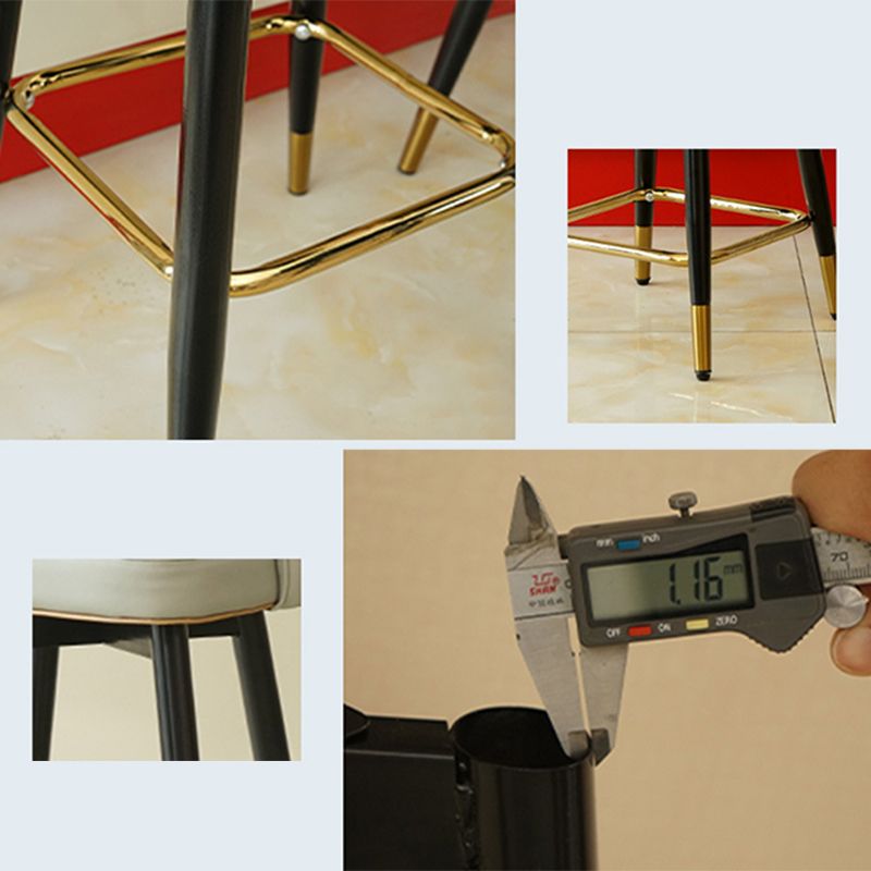 Metal Black Counter Stools Upholstered Low Back Scandinavian Bar Stools Clearhalo 'Bar Furniture' 'Bar Stools' 'bar_stools' 'furn' 'furn_bar_stools' 'furniture_bar_stools' 'Kitchen & Dining Furniture' 'kitchen&dining_furn' 'kitchen' 'kitchen_furn' Furniture' 1200x1200_de7d34a3-6776-49f4-b021-d92167b547fb