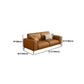 Tan Genuine Leather Sectional/Sofa Square Arm Sectional for Apartment