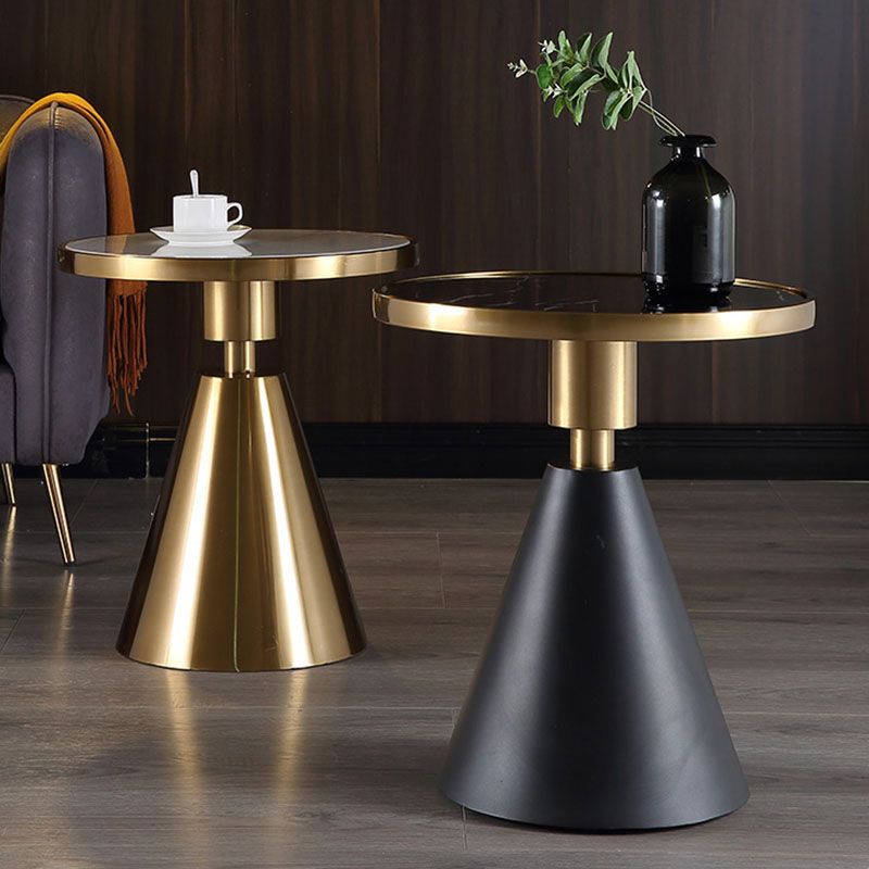22" Tall Glam Round Marble Single Side End Table With Single Base Clearhalo 'Coffee & Accent Tables' 'End & Side Tables' 'end_side_table' 'end_side_tables' 'furn' 'furn_end_side_tables' 'Furniture' 'furniture_end_side_table' 'Living Room Furniture' 1200x1200_de819005-2374-460a-a1a3-d096ca1e1df6