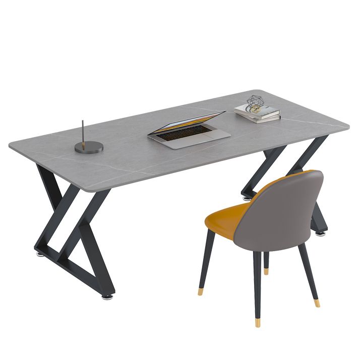 29,53 "H Destina rettangolare industriale da ufficio antico scrivania per le gambe metalliche