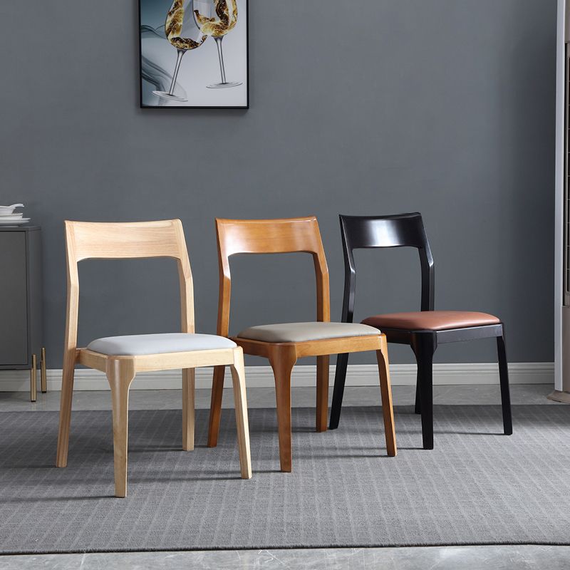 Modern Wooden Dining Chairs Open Back Dining Side Armless Chair for Kitchen Clearhalo ' kitchen&dining_furn' 'Dining Chairs' 'Dining Tables & Seating' 'dining_chair' 'furn' 'furn_dining_chair' 'Furniture' 'furniture_dining_chair' 'Kitchen & Dining Furniture' 'kitchen' 1200x1200_de84de6d-b874-42d9-a182-bcdfee92b1d7