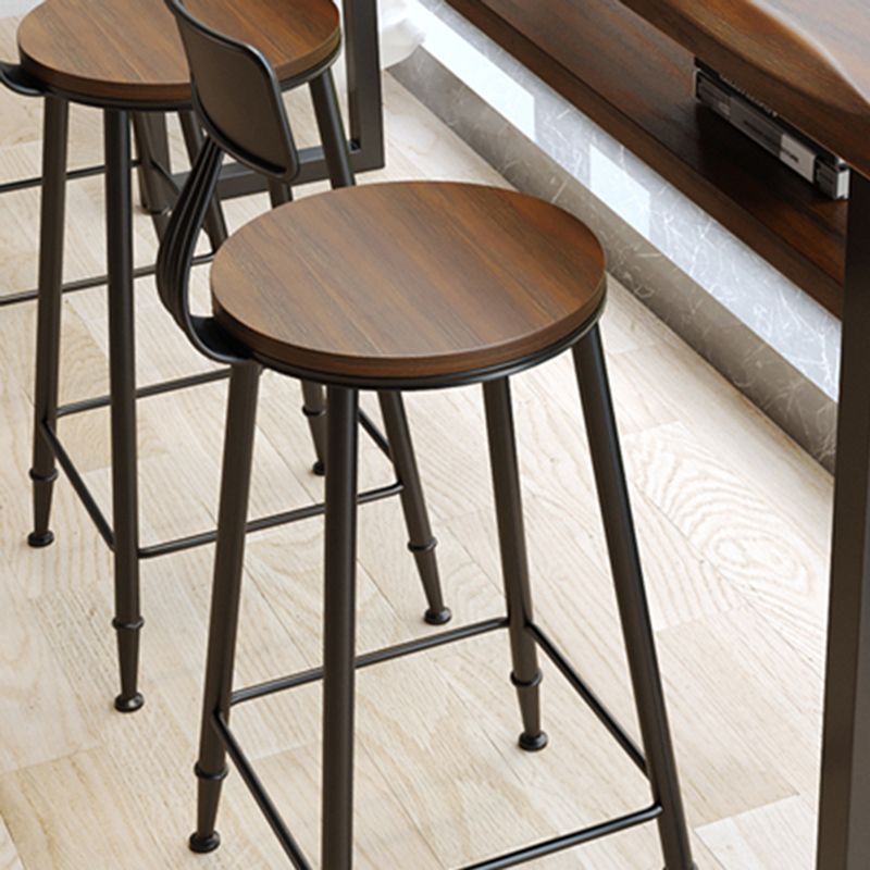 Wooden Bistro Bar Table Rectangle Metal Base Bar Table with Storage Clearhalo 'Bar Furniture' 'Bar Tables' 'bar_tables' 'furn' 'furn_bar_tables' 'Furniture' 'Kitchen & Dining Furniture' 1200x1200_de86eae2-eab5-477b-828a-c686c94cecc4