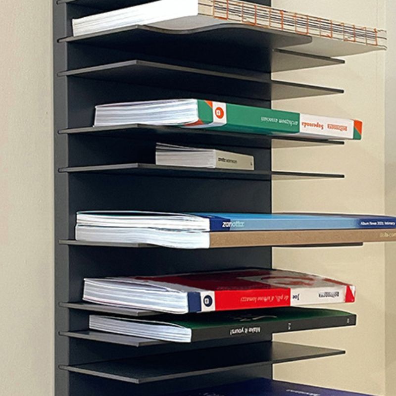 Industriële metalen boekenkast zwevende back -boekenplank met planken