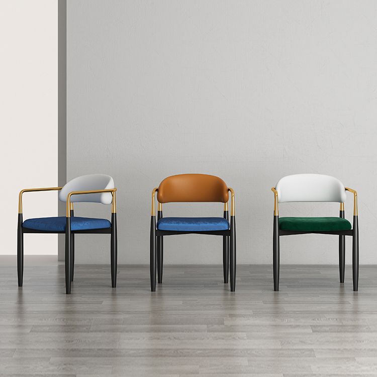 Contemporary Metal Dining Room ArmChairs Open Back Dining Side Chair for Home Use Clearhalo ' kitchen&dining_furn' 'Dining Chairs' 'Dining Tables & Seating' 'dining_chair' 'furn' 'furn_dining_chair' 'Furniture' 'furniture_dining_chair' 'Kitchen & Dining Furniture' 'kitchen' 1200x1200_de876190-658f-453e-8f39-2c462722ff3f