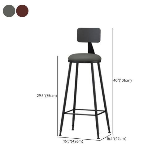 インダストリアルスタイルのアームレスカウンタースツールフェイクレザーカウンターハイトスツール