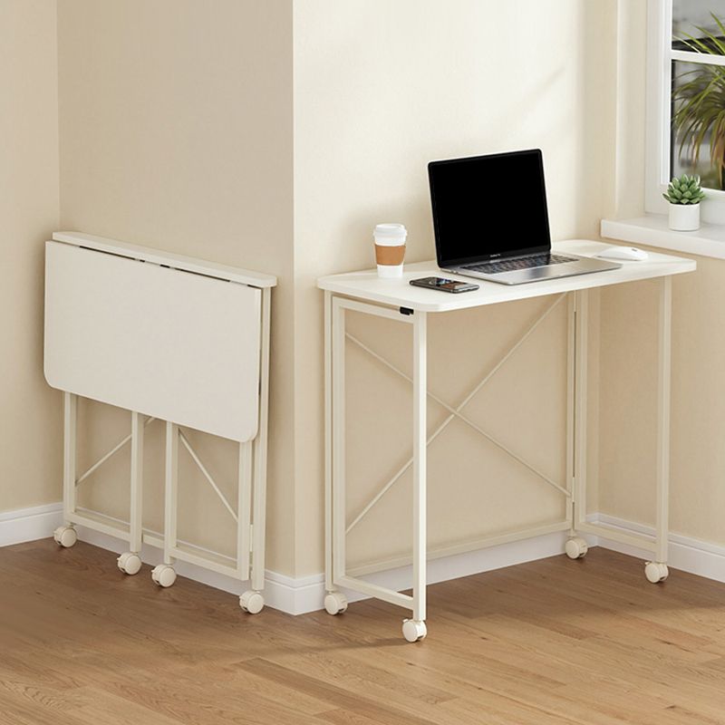 Home pliant contemporain bureau d'écriture 29,5 "H bureau de bureau rectangulaire avec roues
