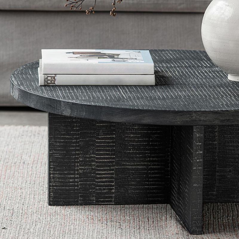 Contemporary Wooden Coffee Table Round Espresso Wood Cocktail Table Clearhalo 'Coffee & Accent Tables' 'Coffee Tables' 'coffee_tables' 'furn' 'furn_coffee_tables' 'Furniture' 'Living Room Furniture' 1200x1200_de8a20ab-b7b1-4805-ad11-0f899229a13b