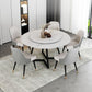 Sintered Stone Dining Table Round Modern Dining Table with Black Frame Clearhalo ' dining_table' 'Dining Tables & Seating' 'Dining Tables' 'furn' 'furn_dining_table' 'Furniture' 'furniture_dining_table' 'Kitchen & Dining Furniture' 'kitchen&dining_furn' 'kitchen' 'kitchen_dining_table' 1200x1200_de8c670e-3362-4b3f-97e8-b679bbcbd434