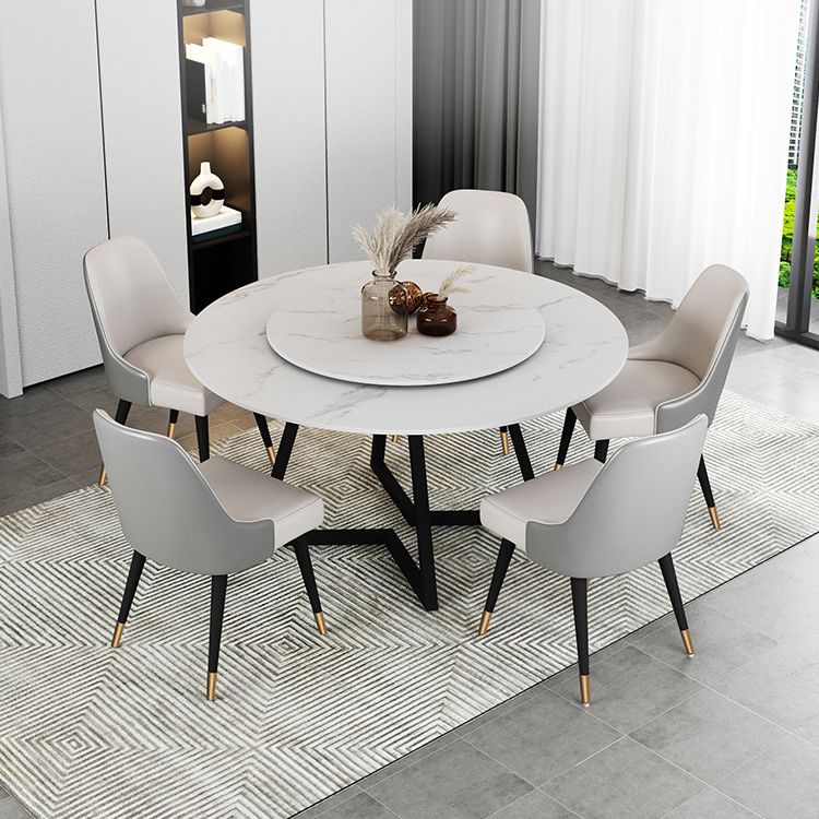 Sintered Stone Dining Table Round Modern Dining Table with Black Frame Clearhalo ' dining_table' 'Dining Tables & Seating' 'Dining Tables' 'furn' 'furn_dining_table' 'Furniture' 'furniture_dining_table' 'Kitchen & Dining Furniture' 'kitchen&dining_furn' 'kitchen' 'kitchen_dining_table' 1200x1200_de8c670e-3362-4b3f-97e8-b679bbcbd434