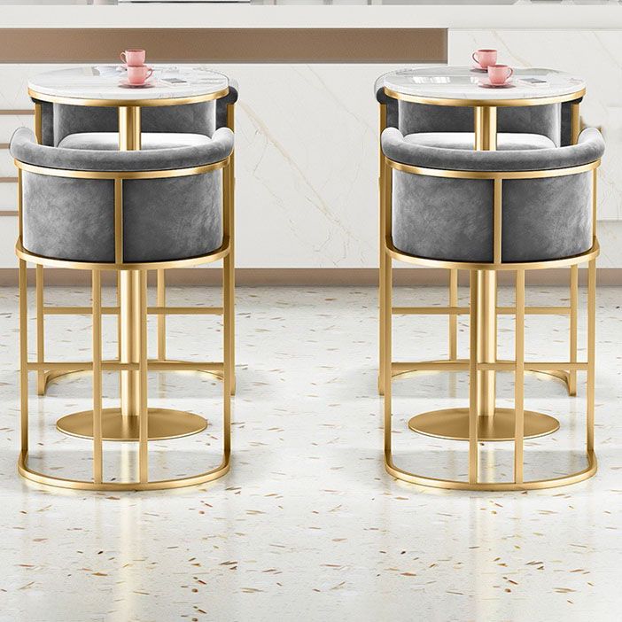 Glam Stone Bar Table Set 1/3 Pieces Round Counter Set for Home Use