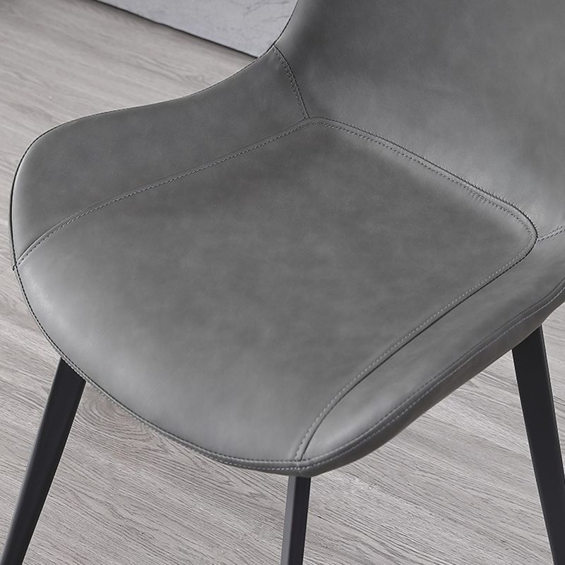 Modern Leather Curved Dining Chair Matte Finish Parsons Chair for Brasserie Clearhalo ' kitchen&dining_furn' 'Dining Chairs' 'Dining Tables & Seating' 'dining_chair' 'furn' 'furn_dining_chair' 'Furniture' 'furniture_dining_chair' 'Kitchen & Dining Furniture' 'kitchen' 1200x1200_de8eb24e-8cab-440b-97a8-2693dd07962a