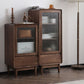 Modern Accent Cabinet with Solid Wood Straight Legs Chest with 1 Drawer and 1 Door