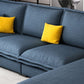 127.95" L Contemporary Sectional Blue Square Arm Sectional for Living Room
