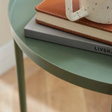 Mid-Century Cross Legs End Side Table Round Tray Top Corner Table