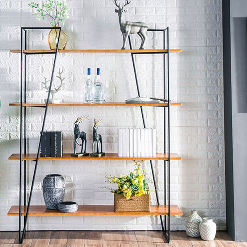 Modern Metal Bookshelf Brown Etagere Open Shelf Bookcase with Shelves Clearhalo 'Bookcases' 'furn' 'furn_bookcases' 'Furniture' 'Office Furniture' 1200x1200_de93518f-3b66-4928-9cbc-64db739c69bc