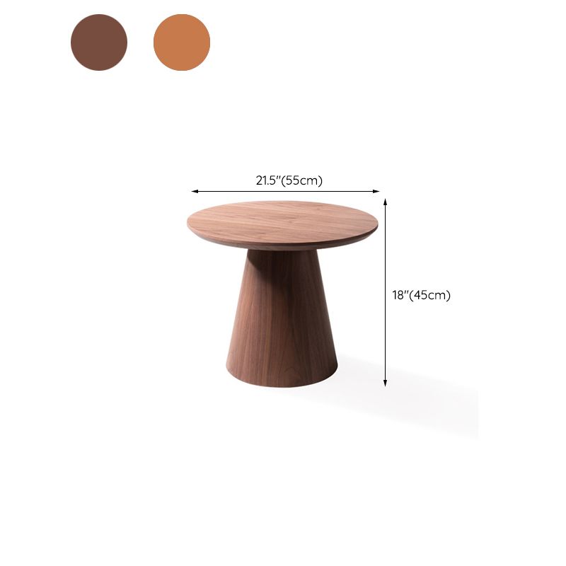 Round Solid Wood Coffee Table Pedestal Coffee Cocktail Table