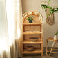 Modern Closed Back Natural Shelf Bookcase Bamboo Shelves Included Shelf for Bedroom