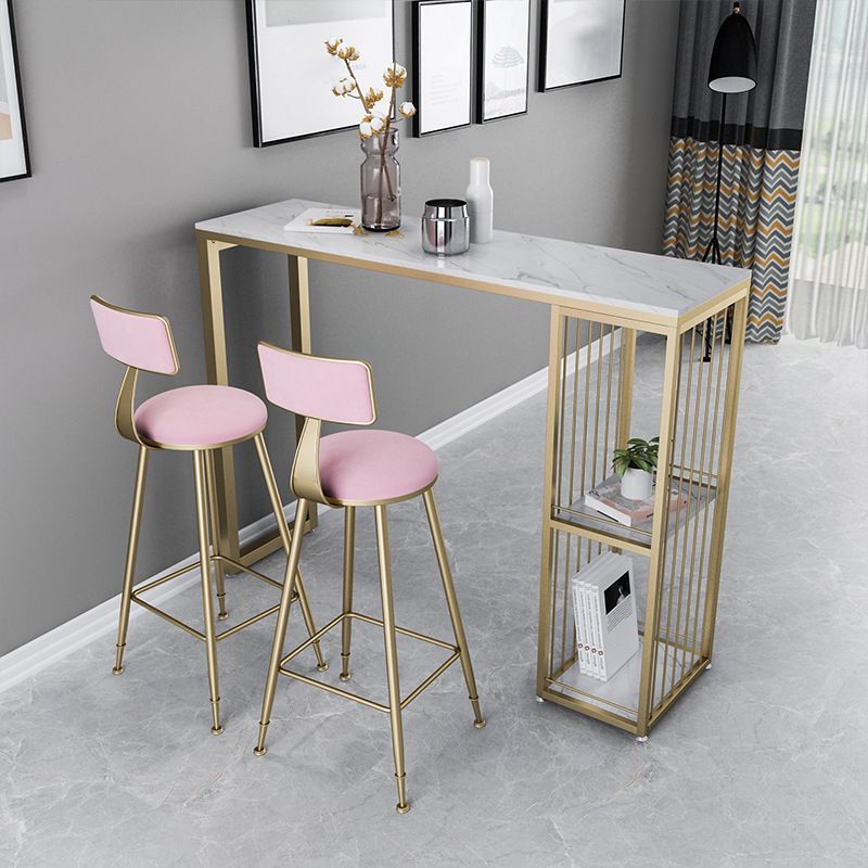 Nordic Glam Rectangle Sintered Stone Table Dining Bar Counter Table for Home Clearhalo 'Bar Furniture' 'Bar Tables' 'bar_tables' 'furn' 'furn_bar_tables' 'Furniture' 'furniture_bar_tables' 'Kitchen & Dining Furniture' 1200x1200_de9660c4-8e54-44d5-a76f-58ccafe97afd