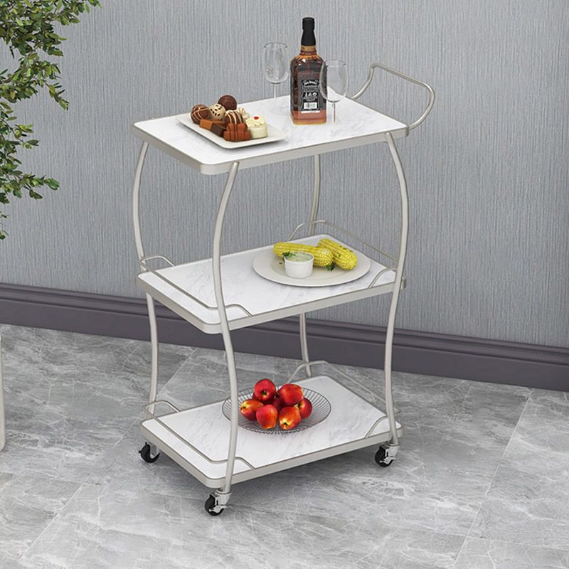 Table de préparation à la maison moderne de stockage ouvert Home Dining Table de préparation