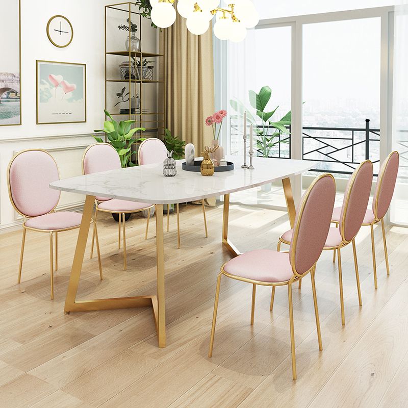 Metal Traditional Luxury Rectangle Indoor Table Sintered Stone Dining Table with Sled Base Clearhalo ' dining_table' 'Dining Tables & Seating' 'Dining Tables' 'furn' 'furn_dining_table' 'Furniture' 'furniture_dining_table' 'Kitchen & Dining Furniture' 'kitchen&dining_furn' 'kitchen' 'kitchen_dining_table' 1200x1200_de97cae7-7cc6-426e-a401-02943c55e660