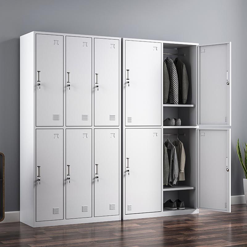 Hinged Modern Wardrobe Armoire Metal Wardrobe Cabinet for Home Clearhalo 'Armoires & Wardrobes' 'armoires_wardrobes' 'Bedroom Furniture' 'furn' 'furn_armoires_wardrobes' 'Furniture' 1200x1200_de99024e-975c-4ec6-b760-e6d8c648502b