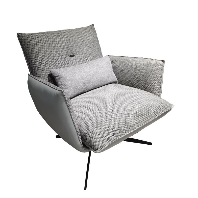 Contemporary Linen 4-Star Tight Back Accent Armchair in Grey Clearhalo 'Accent Chairs' 'accent_chairs' 'Chairs & Seating' 'furn' 'furn_accent_chairs' 'Furniture' 'Living Room Furniture' 1200x1200_de999e6f-636c-4e64-b086-6334ff4c2ab7